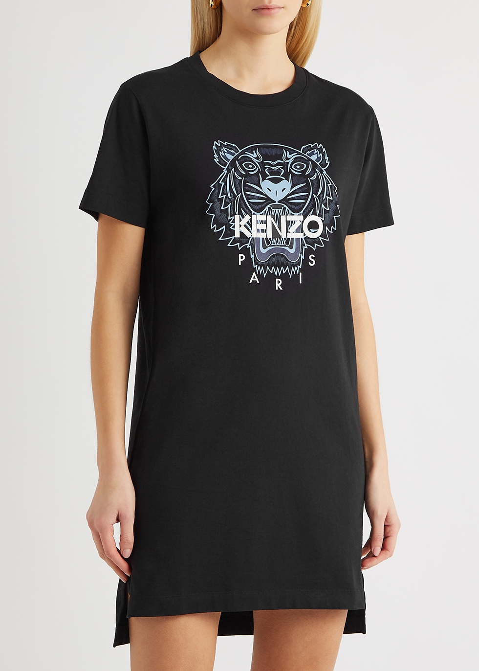 Kenzo Black tiger-print cotton T-shirt ...
